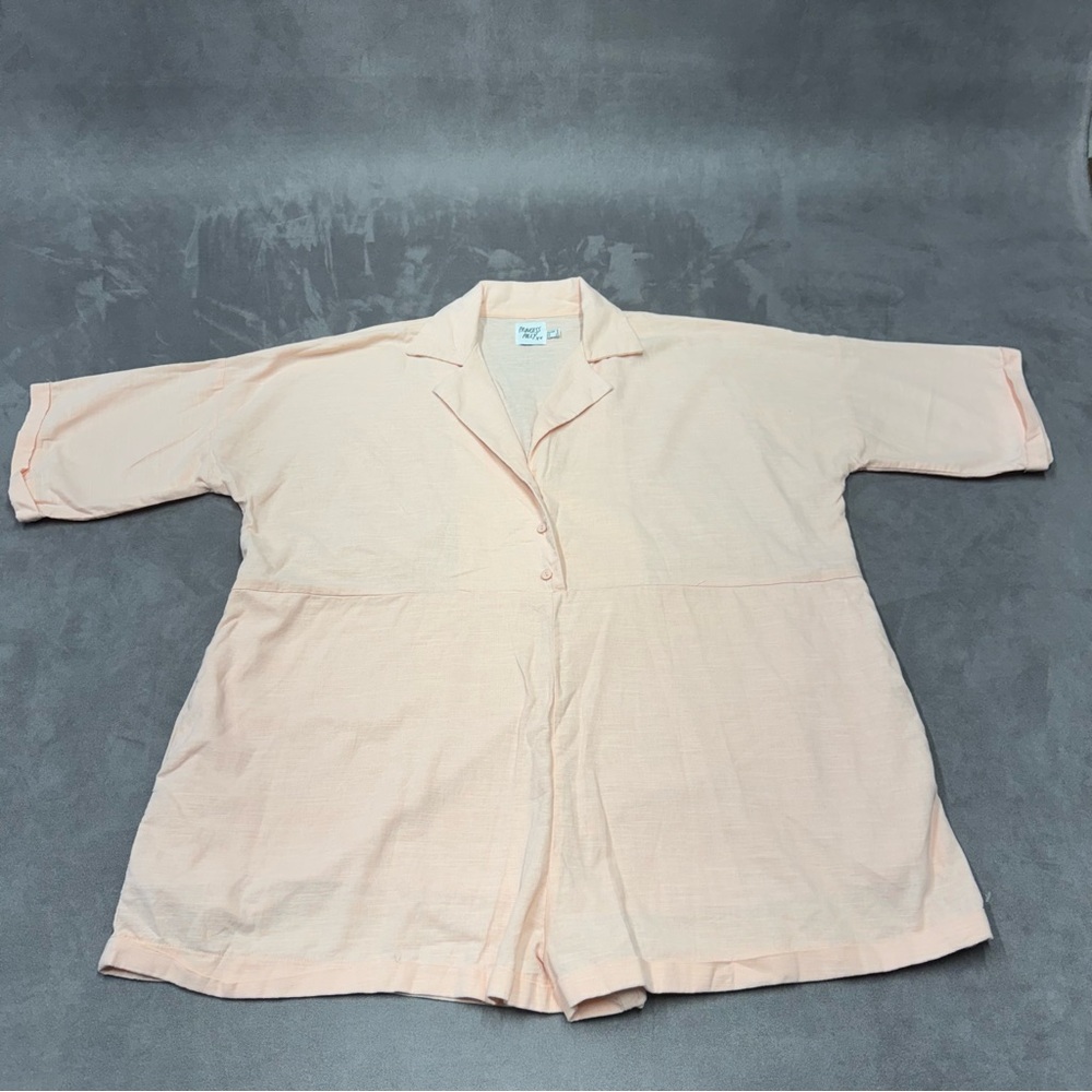 Princess Polly Blush salmon pink oversized Sinclair romper womens 2 linen blend
